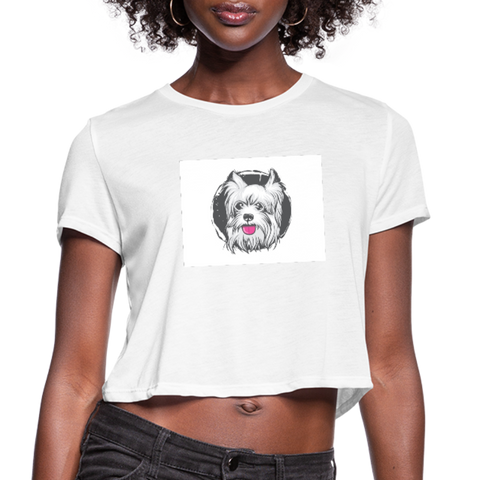 Westie Terrier Women's Cropped T-Shirt - white