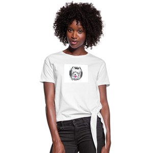 Westie Terrier Women's Knotted T-Shirt - white