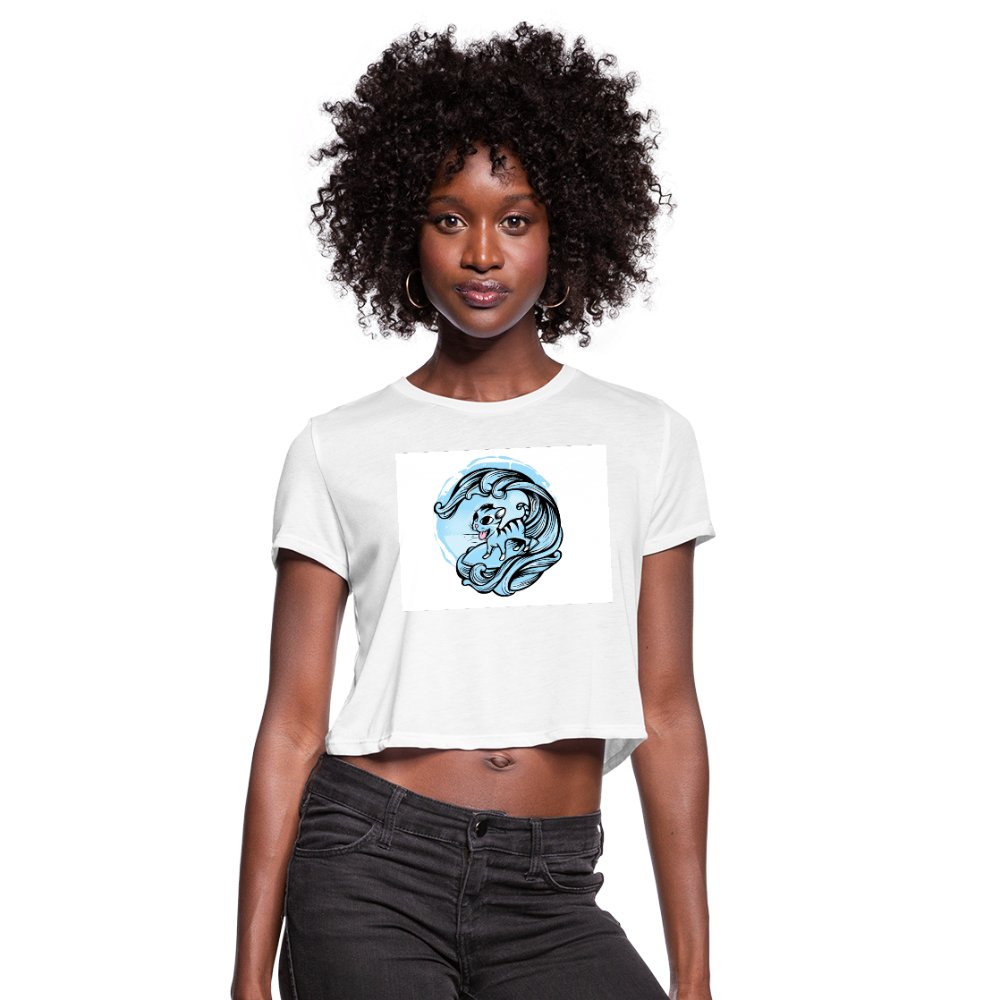 Surf's Up Women's Cropped T-Shirt - white