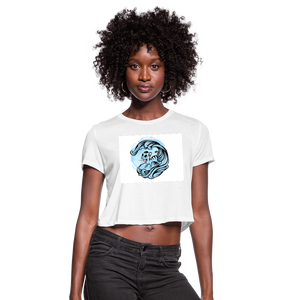 Surf's Up Women's Cropped T-Shirt - white