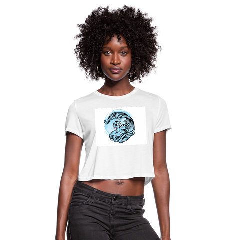 Surf's Up Women's Cropped T-Shirt - white