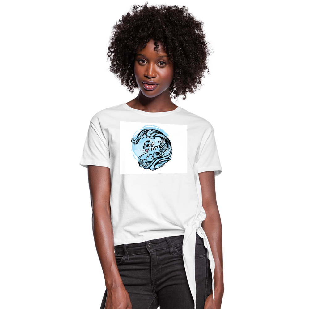 Surf's Up Women's Knotted T-Shirt - white