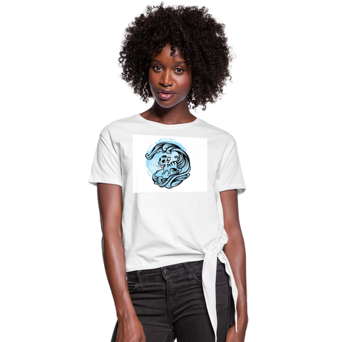Surf's Up Women's Knotted T-Shirt - white