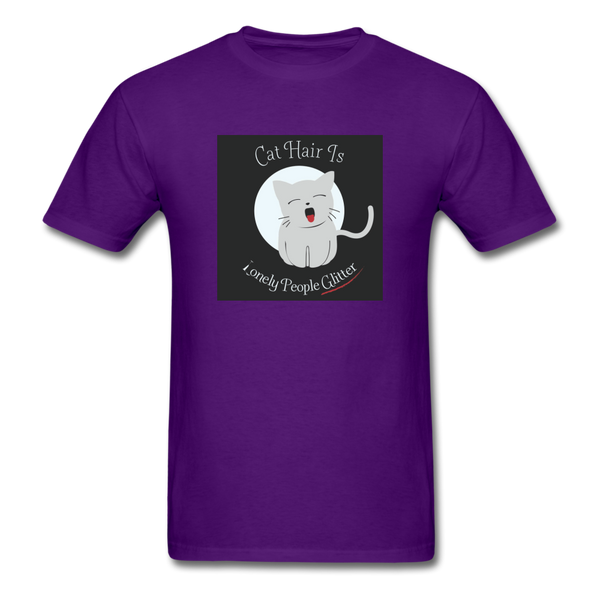 Cat Hair Is Lonely People Glitter Men's T-Shirt - purple