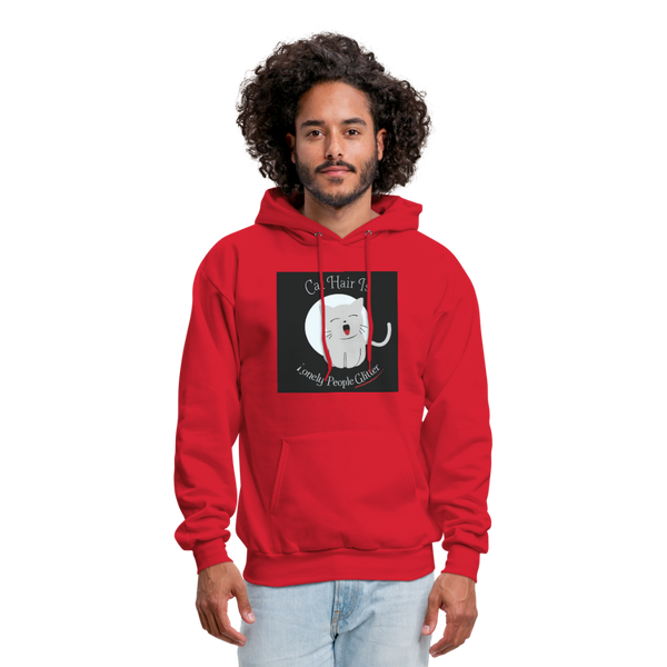 Cat Hair Is Lonely People Glitter Men's Hoodie - red