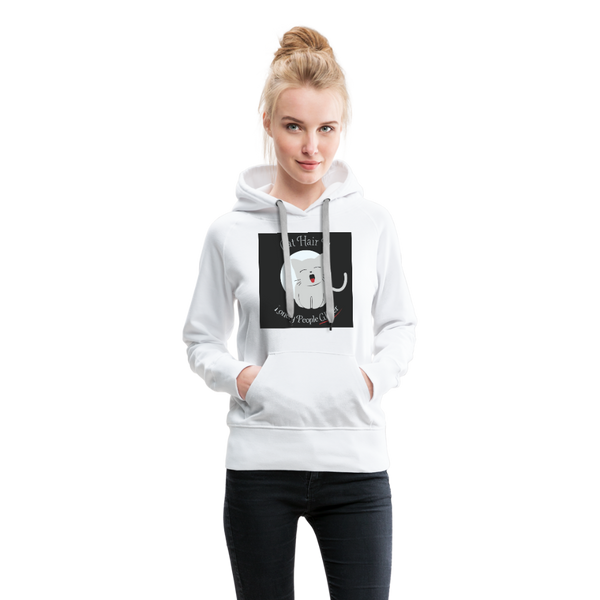 Cat Hair Is Lonely People Glitter Women’s Premium Hoodie - white