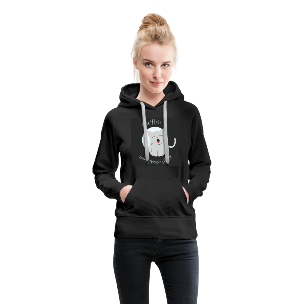 Cat Hair Is Lonely People Glitter Women’s Premium Hoodie - black