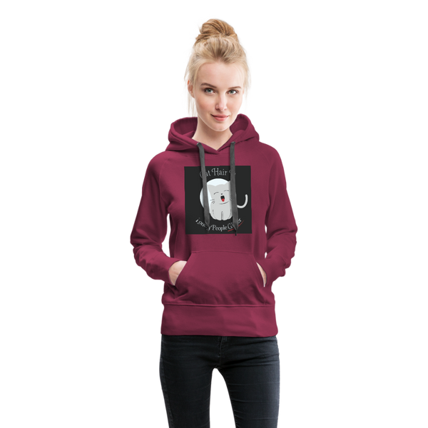 Cat Hair Is Lonely People Glitter Women’s Premium Hoodie - burgundy