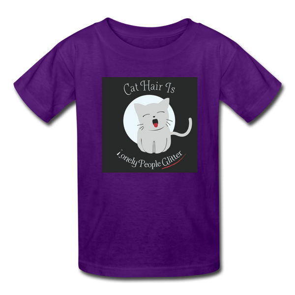 Cat Hair Is Lonely People Glitter Kids' T-Shirt - purple