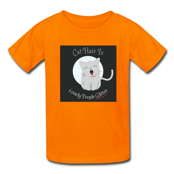 Cat Hair Is Lonely People Glitter Kids' T-Shirt - orange