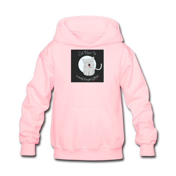 Cat Hair Is Lonely People Glitter Kids' Hoodie - pink