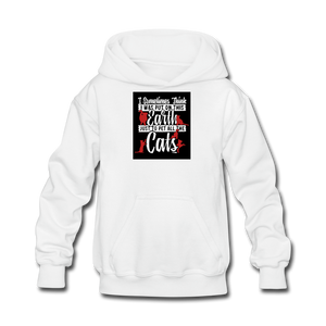 Sometimes I Think I Was Put On This Earth Just To Pet All The Cats Kids' Hoodie - white