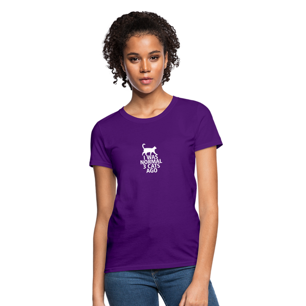 I Was Normal 3 Cats Ago Women's T-Shirt - purple
