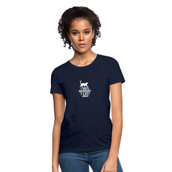 I Was Normal 3 Cats Ago Women's T-Shirt - navy
