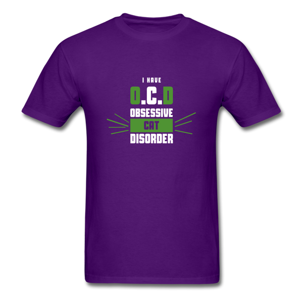 I Have O.C.D Obsessive Cat Disorder Men's T-Shirt - purple