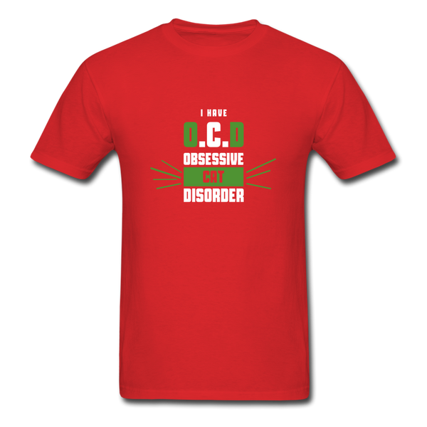 I Have O.C.D Obsessive Cat Disorder Men's T-Shirt - red