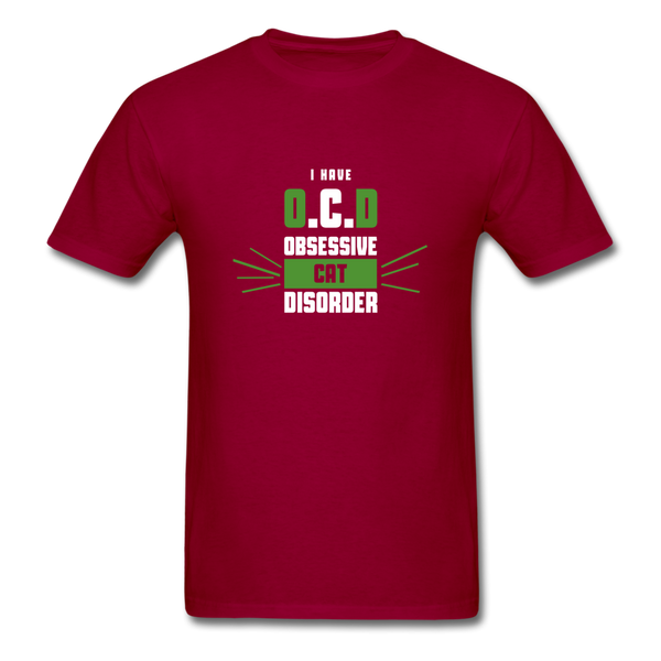 I Have O.C.D Obsessive Cat Disorder Men's T-Shirt - dark red