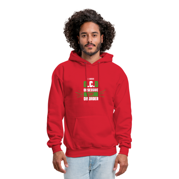 I Have O.C.D Obsessive Cat Disorder Men's Hoodie - red