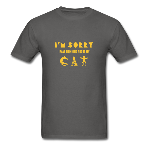 I'm Sorry I Was Thinking About My Cat Men's T-Shirt - charcoal