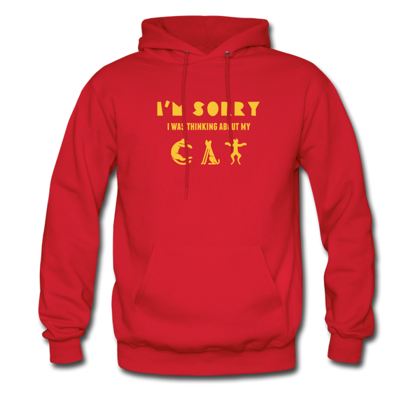 I'm Sorry I Was Thinking About My Cat Men's Hoodie - red