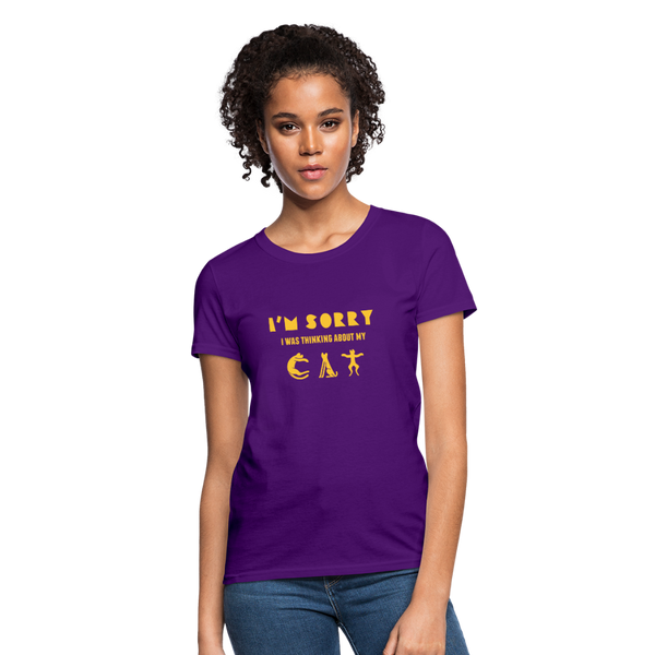 I'm Sorry I Was Thinking About My Cat Women's T-Shirt - purple