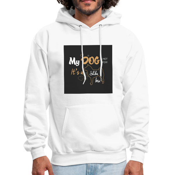 My Dog Is Not a Fox It's a Shiba Inu Men's Hoodie - white