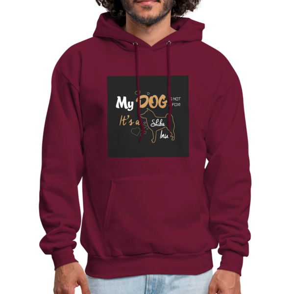 My Dog Is Not a Fox It's a Shiba Inu Men's Hoodie - burgundy