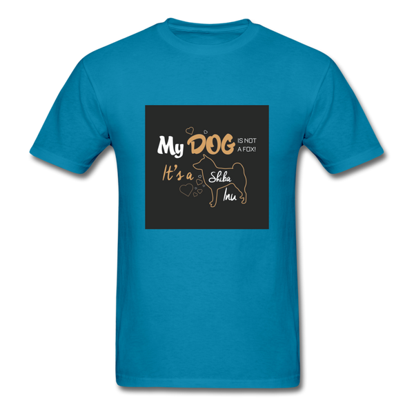 My Dog Is Not a Fox It's a Shiba Inu Men's T-Shirt - turquoise