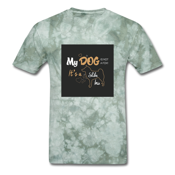 My Dog Is Not a Fox It's a Shiba Inu Men's T-Shirt - military green tie dye