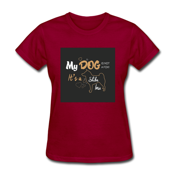 My Dog Is Not a Fox It's a Shiba Inu Women's T-Shirt - dark red