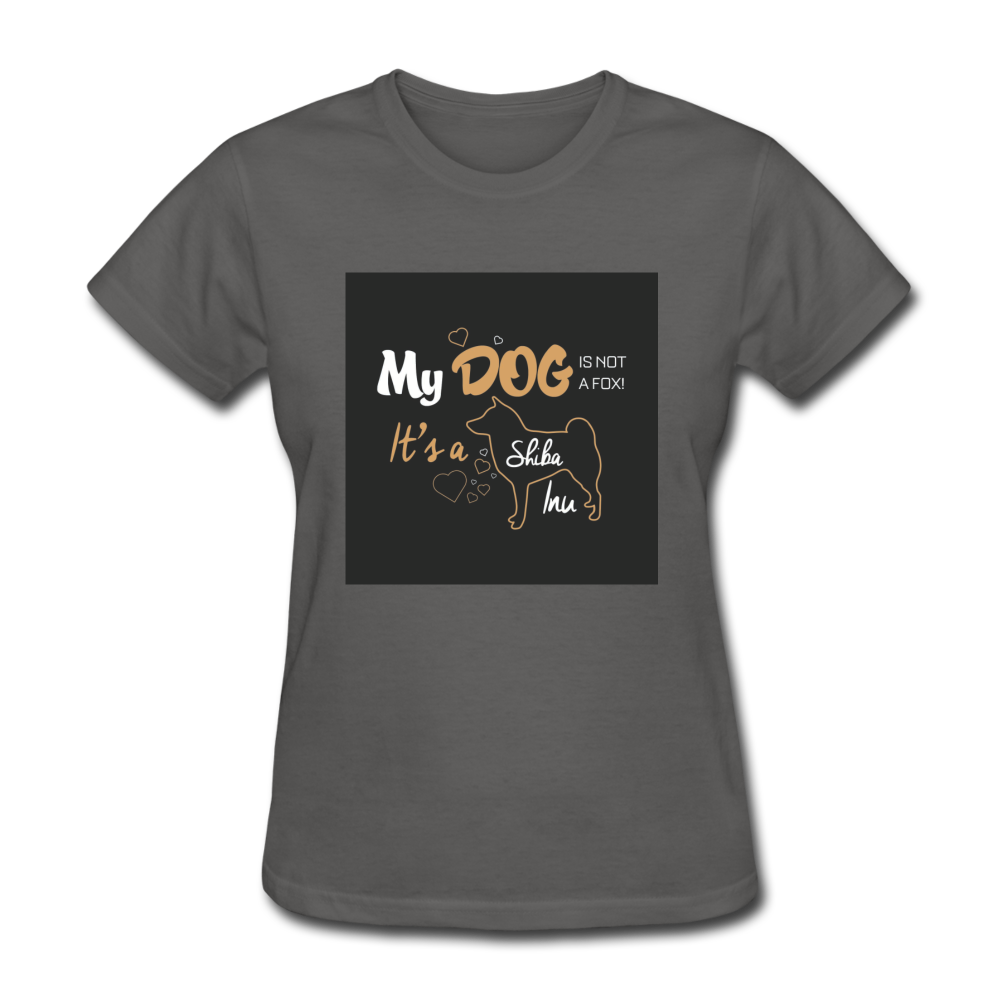 My Dog Is Not a Fox It's a Shiba Inu Women's T-Shirt - charcoal