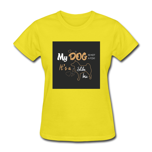 My Dog Is Not a Fox It's a Shiba Inu Women's T-Shirt - yellow