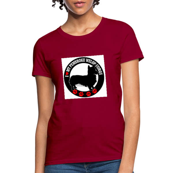 I Love My Pembroke Welsh Corgi Women's T-Shirt - dark red