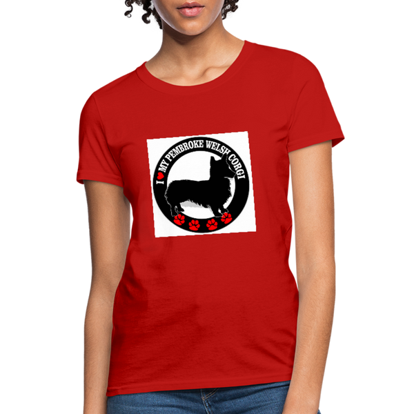 I Love My Pembroke Welsh Corgi Women's T-Shirt - red