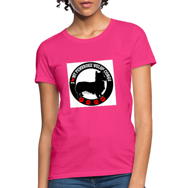 I Love My Pembroke Welsh Corgi Women's T-Shirt - fuchsia