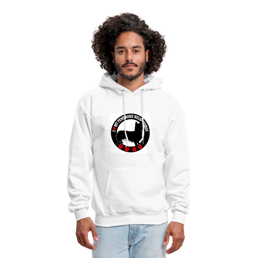 I Love My Pembroke Welsh Corgi Men's Hoodie - white