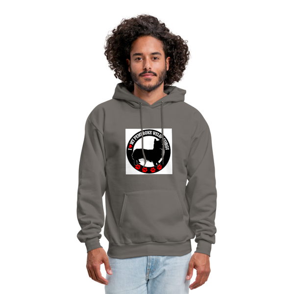 I Love My Pembroke Welsh Corgi Men's Hoodie - asphalt gray