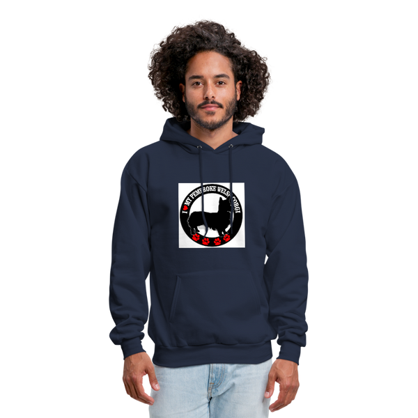 I Love My Pembroke Welsh Corgi Men's Hoodie - navy