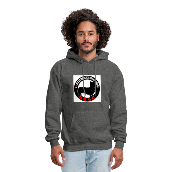 I Love My Pembroke Welsh Corgi Men's Hoodie - charcoal gray