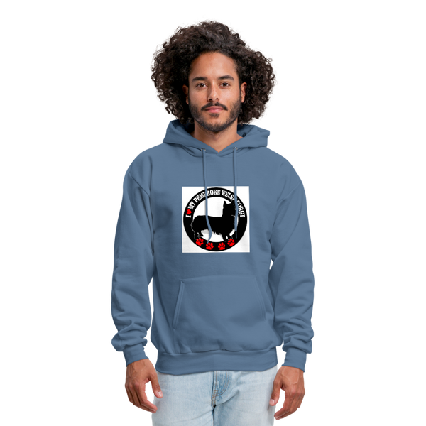 I Love My Pembroke Welsh Corgi Men's Hoodie - denim blue