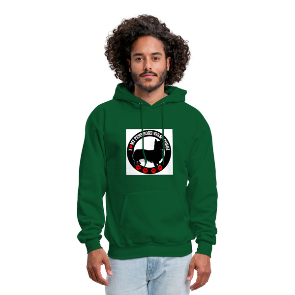 I Love My Pembroke Welsh Corgi Men's Hoodie - forest green