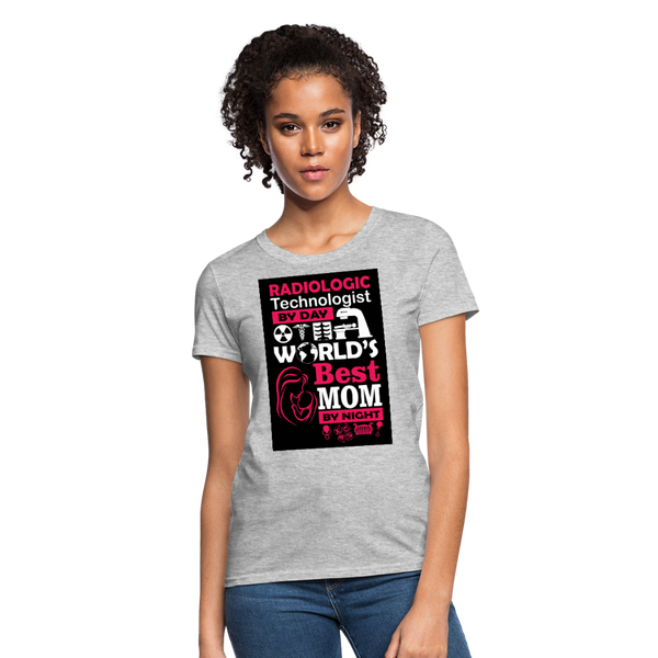 Radiologic Technologist By Day World's Best Mom By Night Women's T-Shirt - heather gray