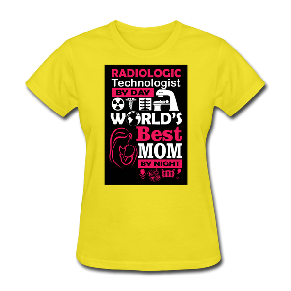 Radiologic Technologist By Day World's Best Mom By Night Women's T-Shirt - yellow