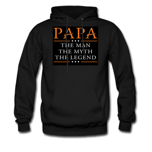 Papa The Man The Myth The Legend Men's Hoodie - black