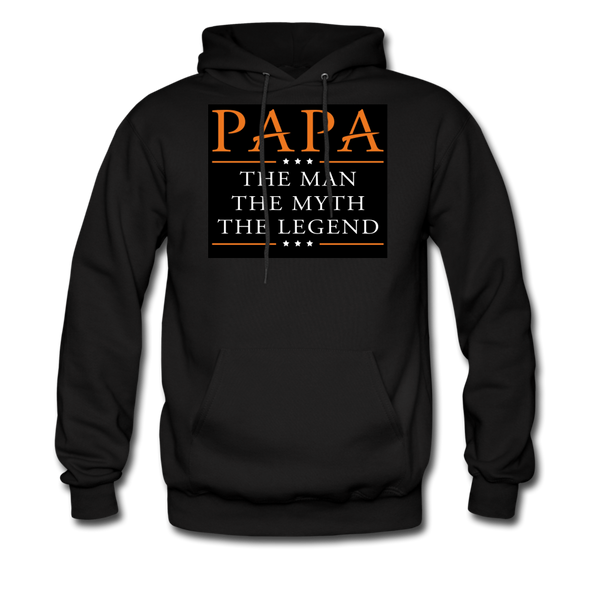 Papa The Man The Myth The Legend Men's Hoodie - black