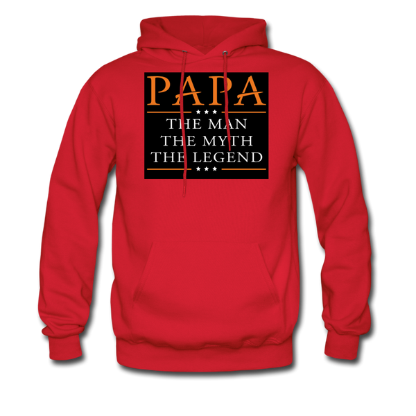 Papa The Man The Myth The Legend Men's Hoodie - red