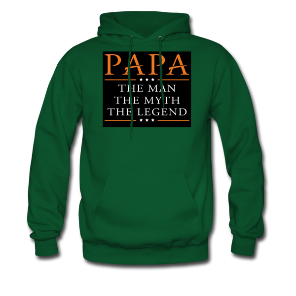 Papa The Man The Myth The Legend Men's Hoodie - forest green