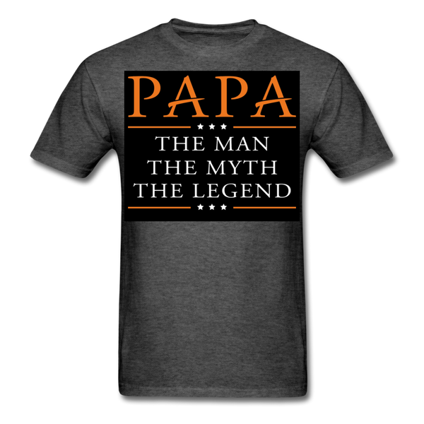Papa The Man The Myth The Legend Men's T-Shirt - heather black