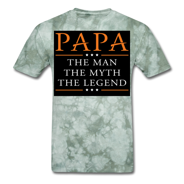 Papa The Man The Myth The Legend Men's T-Shirt - military green tie dye