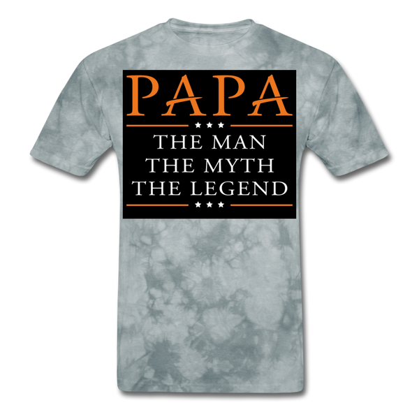 Papa The Man The Myth The Legend Men's T-Shirt - grey tie dye